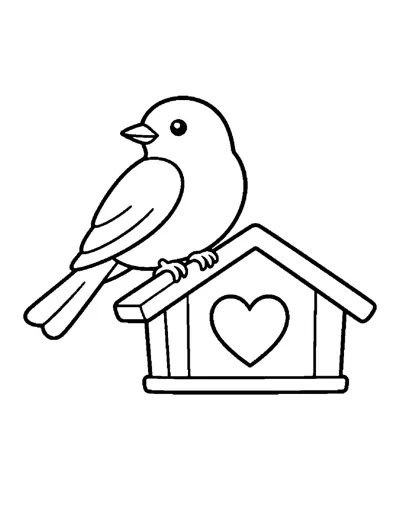 Eastern Bluebird Coloring Page: free printable line art