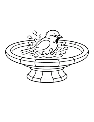 House Sparrow Coloring Page: free printable line art